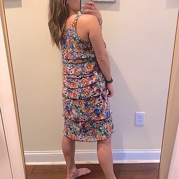 Kenneth Cole Tiered Ruffe Floral Mini Dress Size 8 - Picture 3 of 12